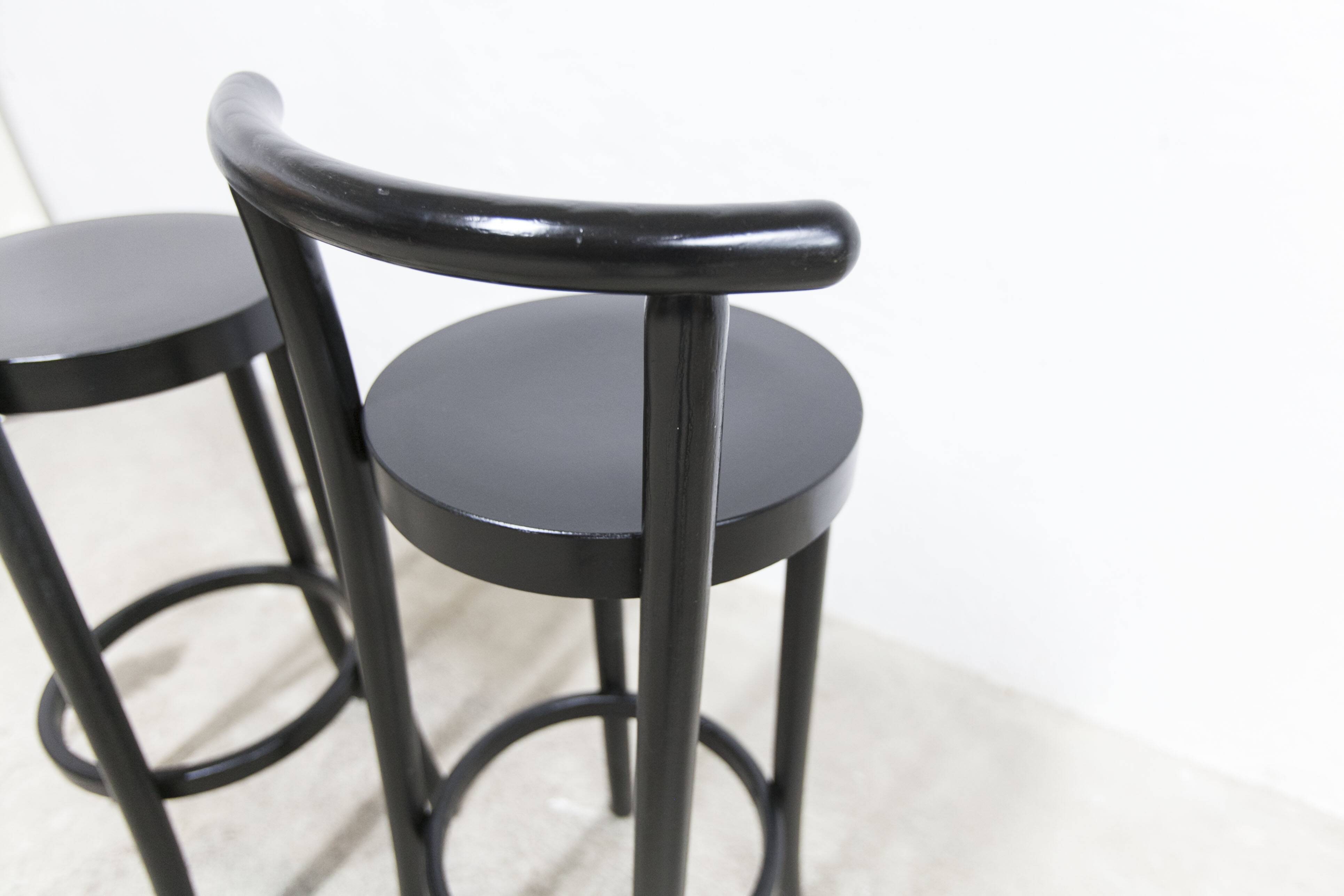 Pair of Baumann high stools, Dialog model, 79 cm