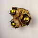 French floral bouquet three-light ceiling or wall light, gilt iron, 1940s