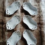 6 white porcelain bowls