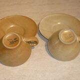 CNP Village stoneware cups and sub-cups