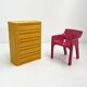 Yellow cabinet model "4964" by Olaf Von Bohr for Kartell, 1970