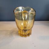 Pichet vintage en verre teinté jaune