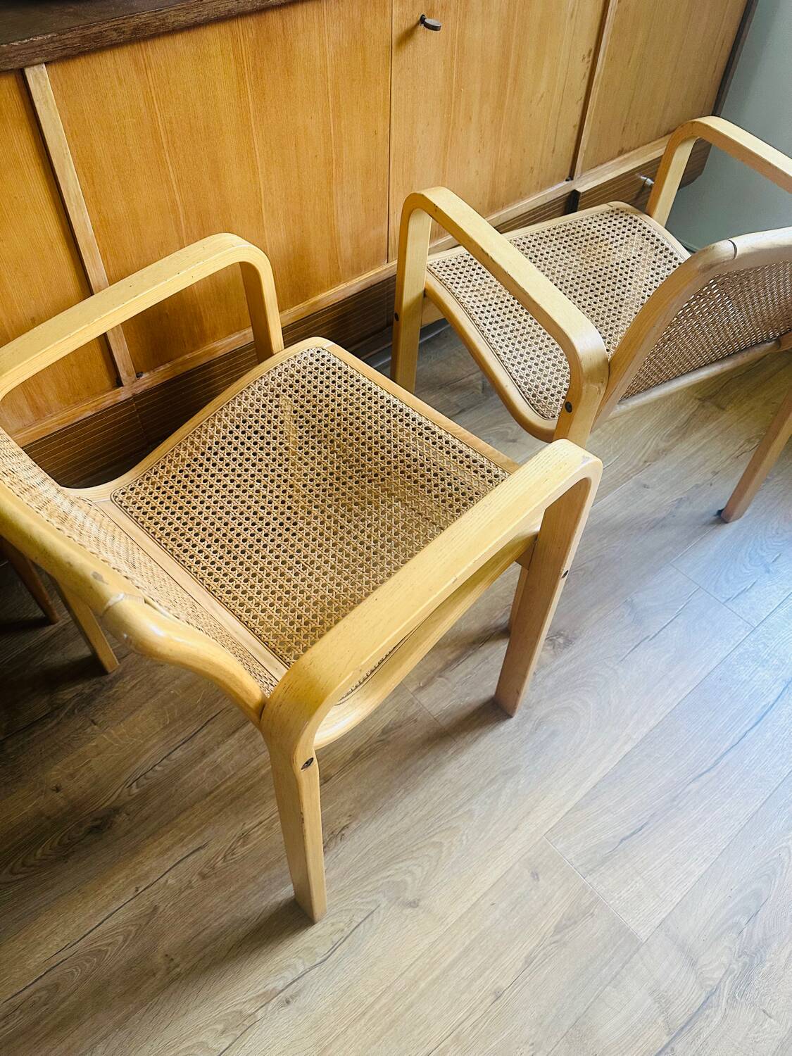 Chaises Olivo Pietro 70' cannage et bois