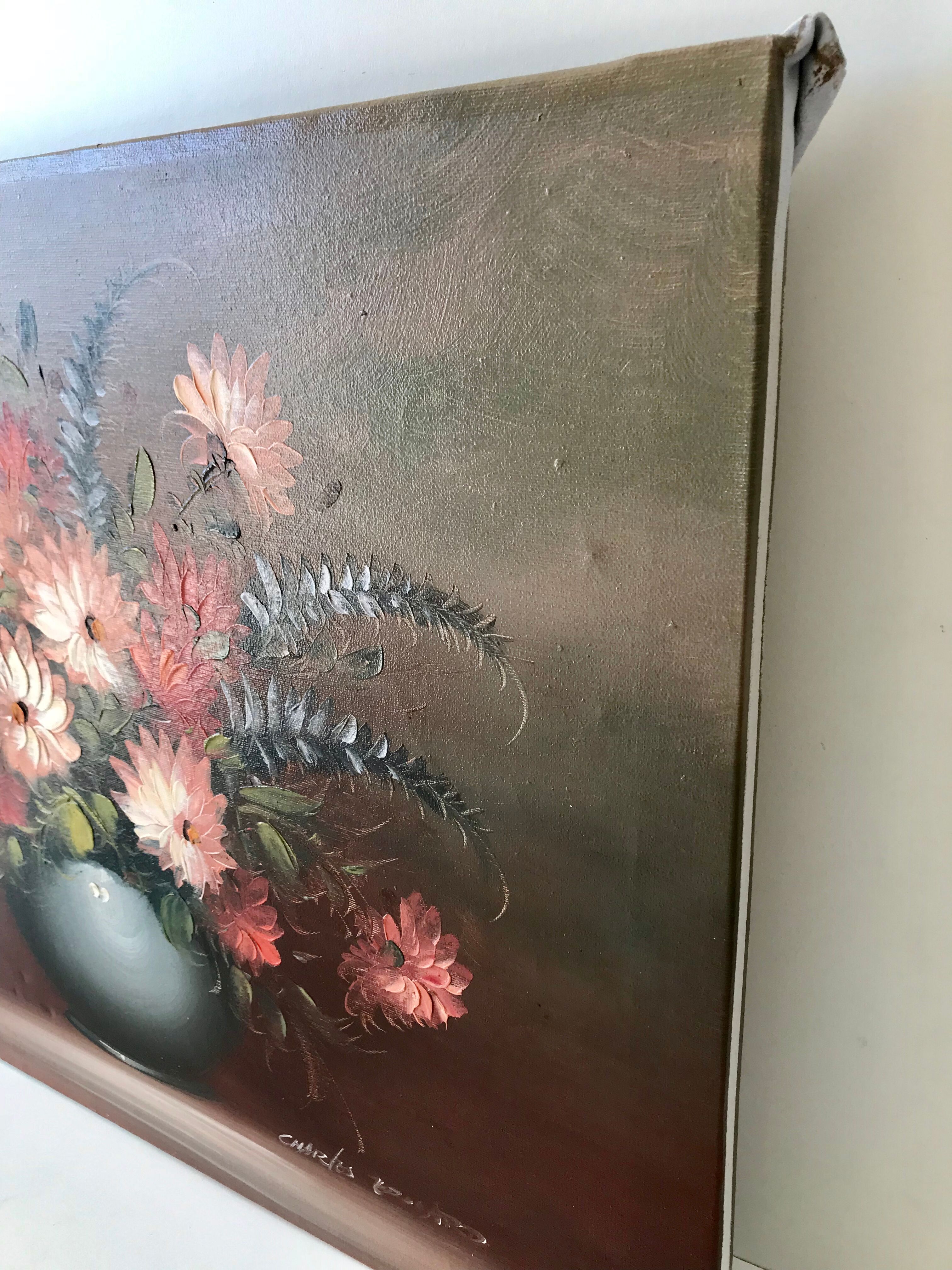 Oil on canvas bouquet of flowers