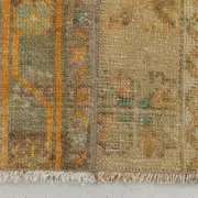 Long Narrow Vintage Persian Runner Rug, Brown & Orange Hallway Rustic Decor