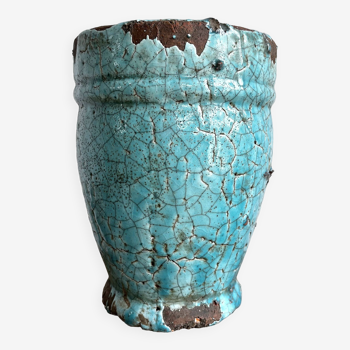 Enamelled terracotta vase Italy 1950s