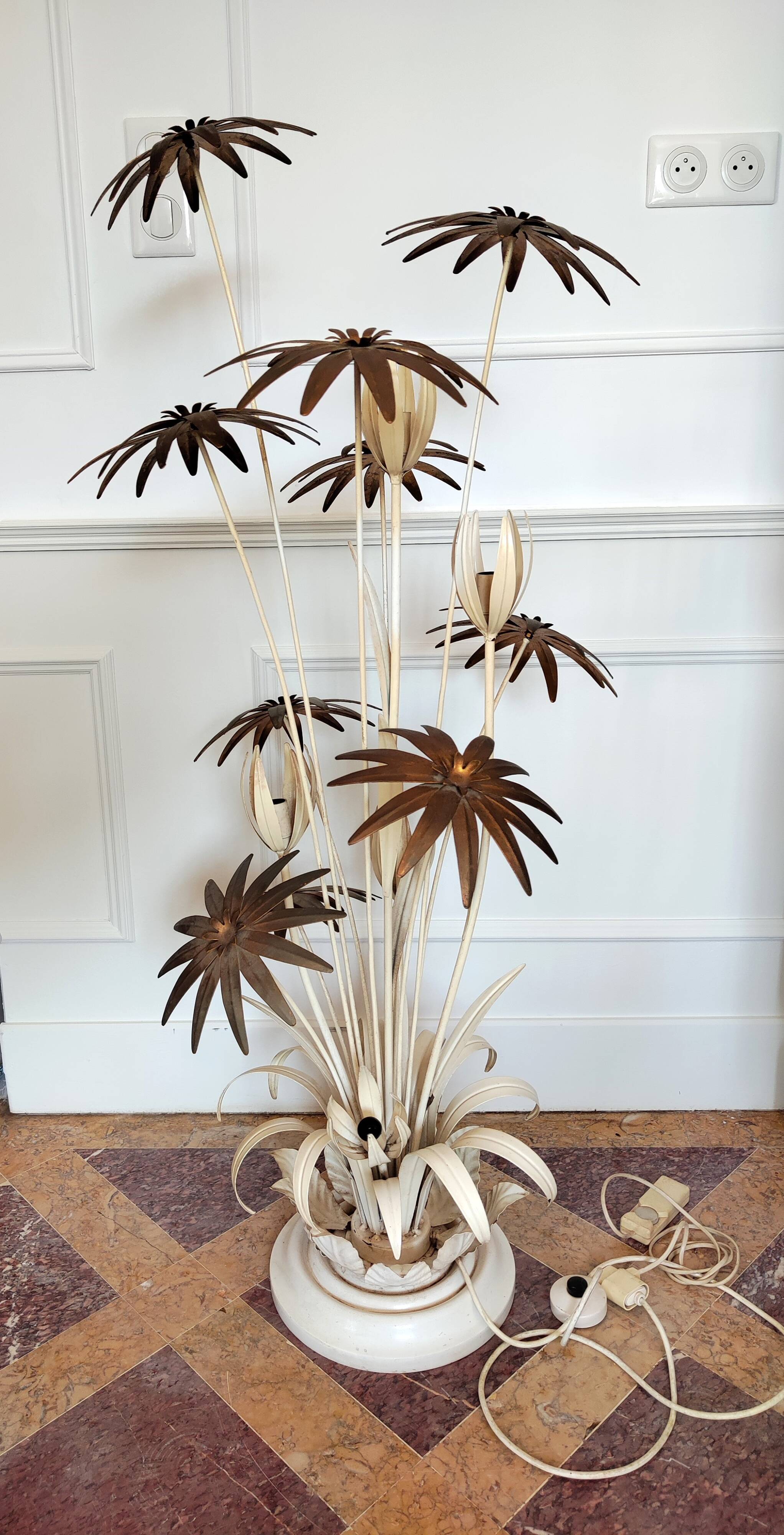 Vintage flower floor lamp by Hans Kogl 1970s