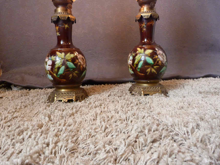 Pair of art nouveau lamps