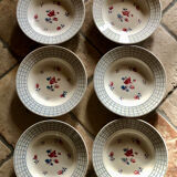 "Roseraie" soup plates from Digoin and Sarreguemines