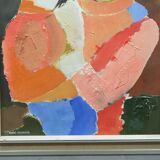 Hans Osswald (1919-1983), Swedish Figurative Abstract Painting, 1960s, Oil on Canvas
