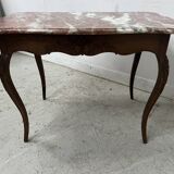 Louis XV mid-table in oak and marble, 18th century.