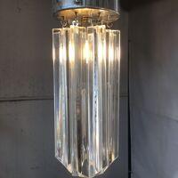 Clear “triedro” Murano glass flush mount