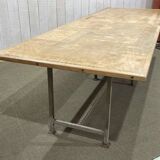 1970s workshop table with metal base