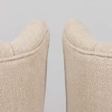 Pair of Italian wingback lounge chairs reupholstered