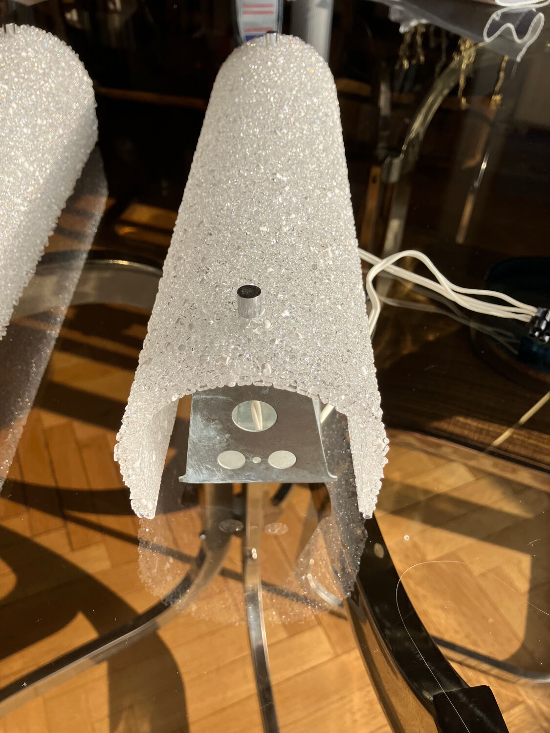 Vintage perspex wall lights