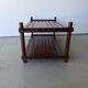 Pine slatted coffee table in vintage 1970s Scandinavian design.