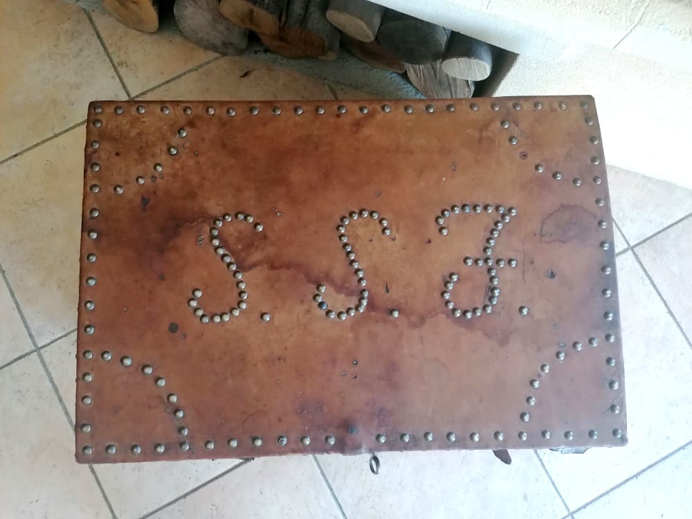 19th century leather chest