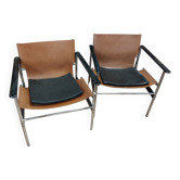 Pair of Pollock model 657 sling chairs