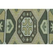 1970s vintage Turkish Oushak handmade wool cotton green area rug 164x207