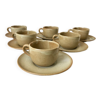 lot of 6 cups and sandstone sub-cups Sandstone from the 60s-70s
