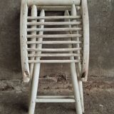 Vintage stool folding stool chalk white