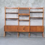 Mid-Century Modular Free Standing  Teak Wall Unit by Kjell Riise for Brodrene Jatogs, Norway, 1960s