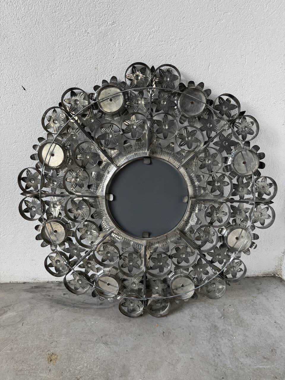 Vintage Mexican metal large mirror