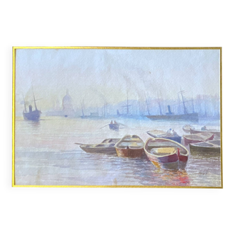 Aquarelle, vue de Venise, signée Pierre Bontemps