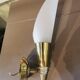Pair of vintage brass and acrylate wall lights