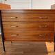3-drawer chest of drawers in mahogany, black metal and gilded brass 1950 Vintage.