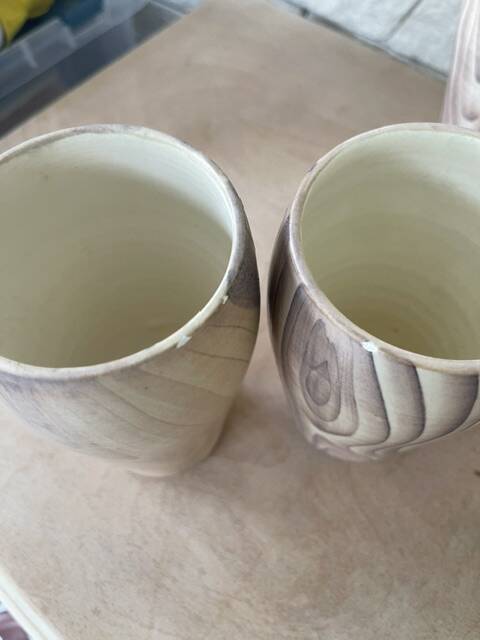 Vintage drink set Grandjean Jourdan Faux Bois Ceramic style