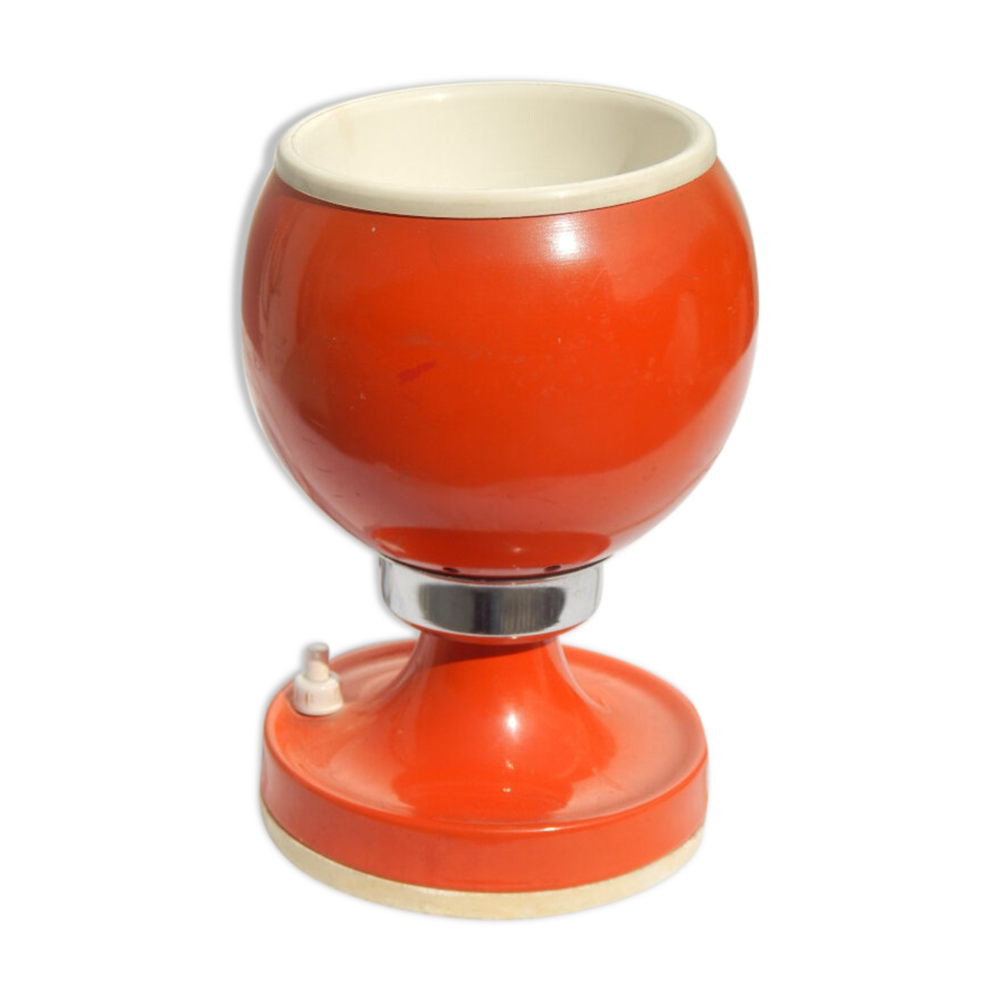 Orange metal lamp to lay space age of 60/70