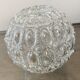 Pair of round hanging lamps in vintage glass