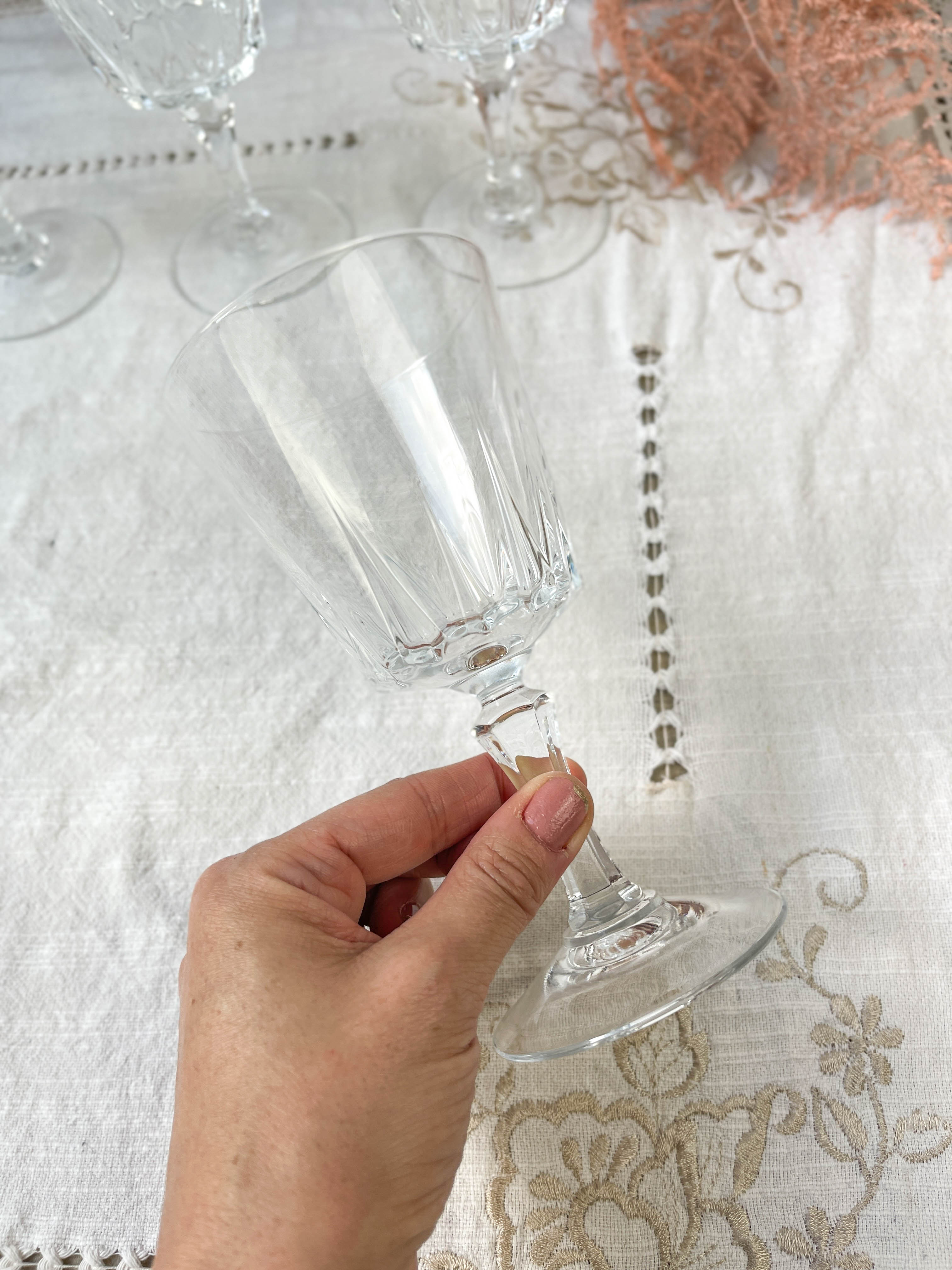 6 Cristal D'Arques water glasses model "VERSAILLES"