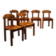 Six Dining Chairs in Pine Wood | Italy 1980s