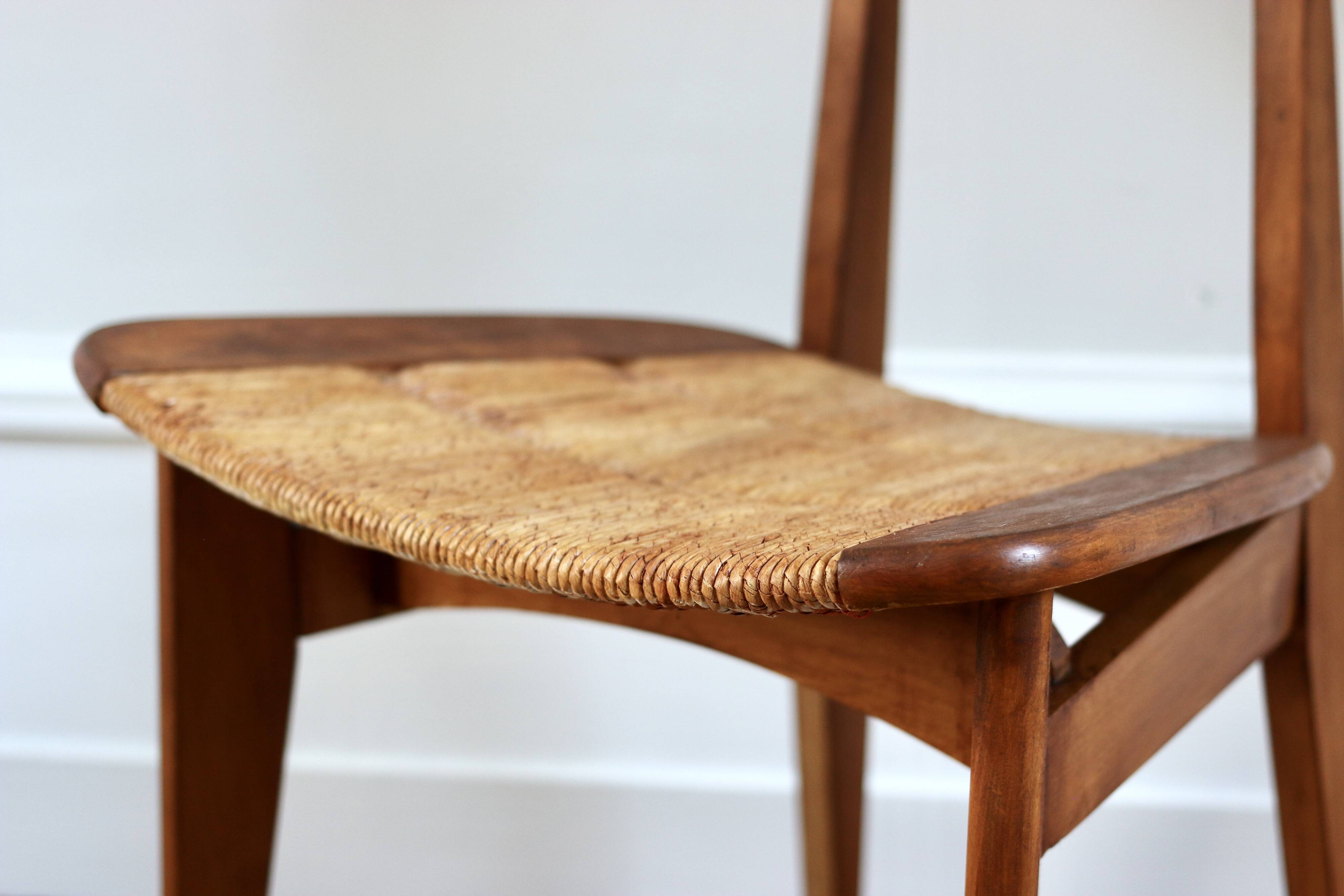 Set of 3 vintage Roger Landault "Ellipse" Sentou chairs 1957