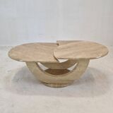 Table basse en travertin, italie, 1980s