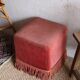 60s pink velvet pouf
