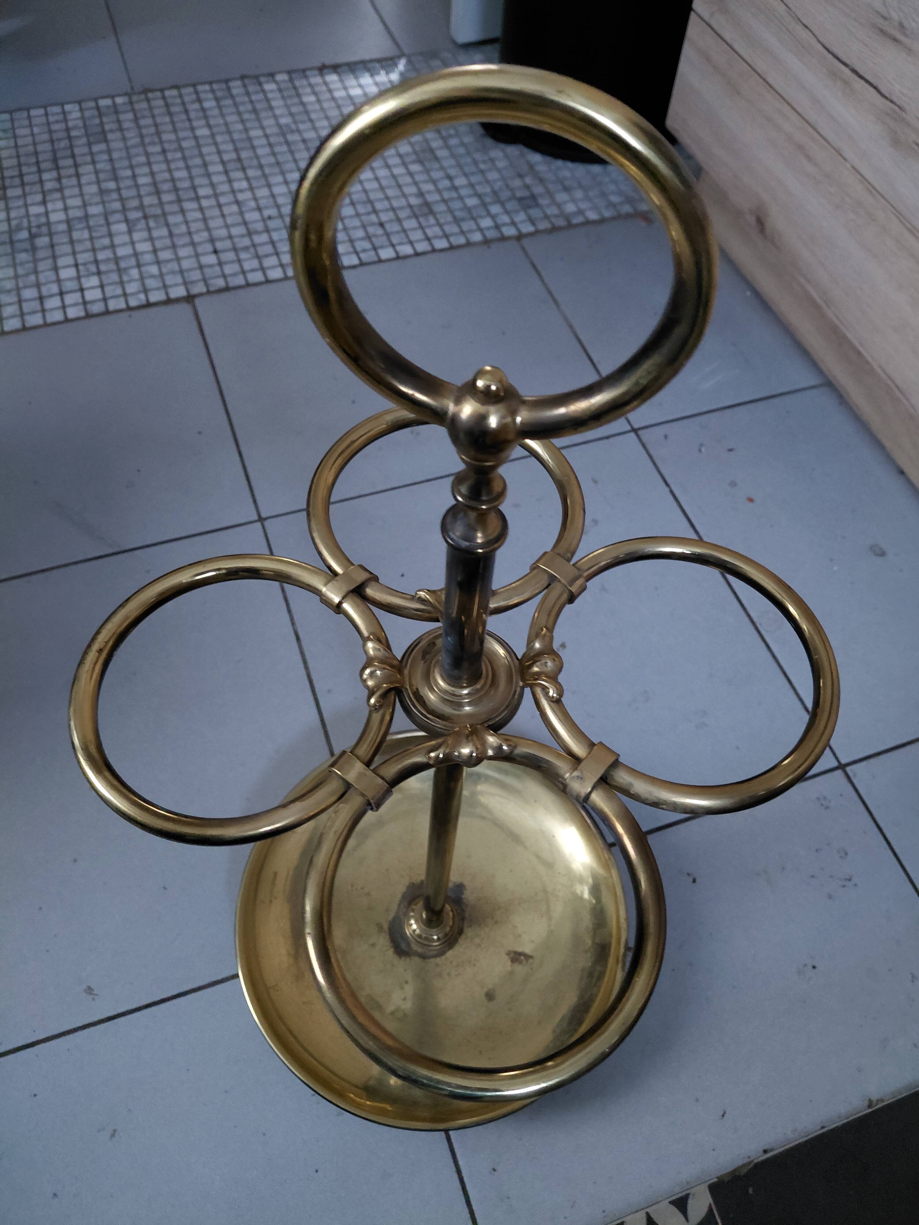 Vintage brass umbrella stand