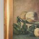 Antique original still life oil painting, fruit kitchen art
