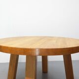 Brutalist eettafel massief eiken rond model