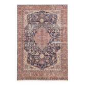 7x11 Vintage Red & Navy Blue Persian Rug, Oriental Rustic Decor, 228x338Cm