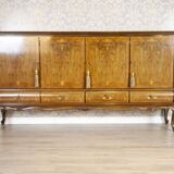 Inlaid Walnut Living Room Cabinet, 1950s