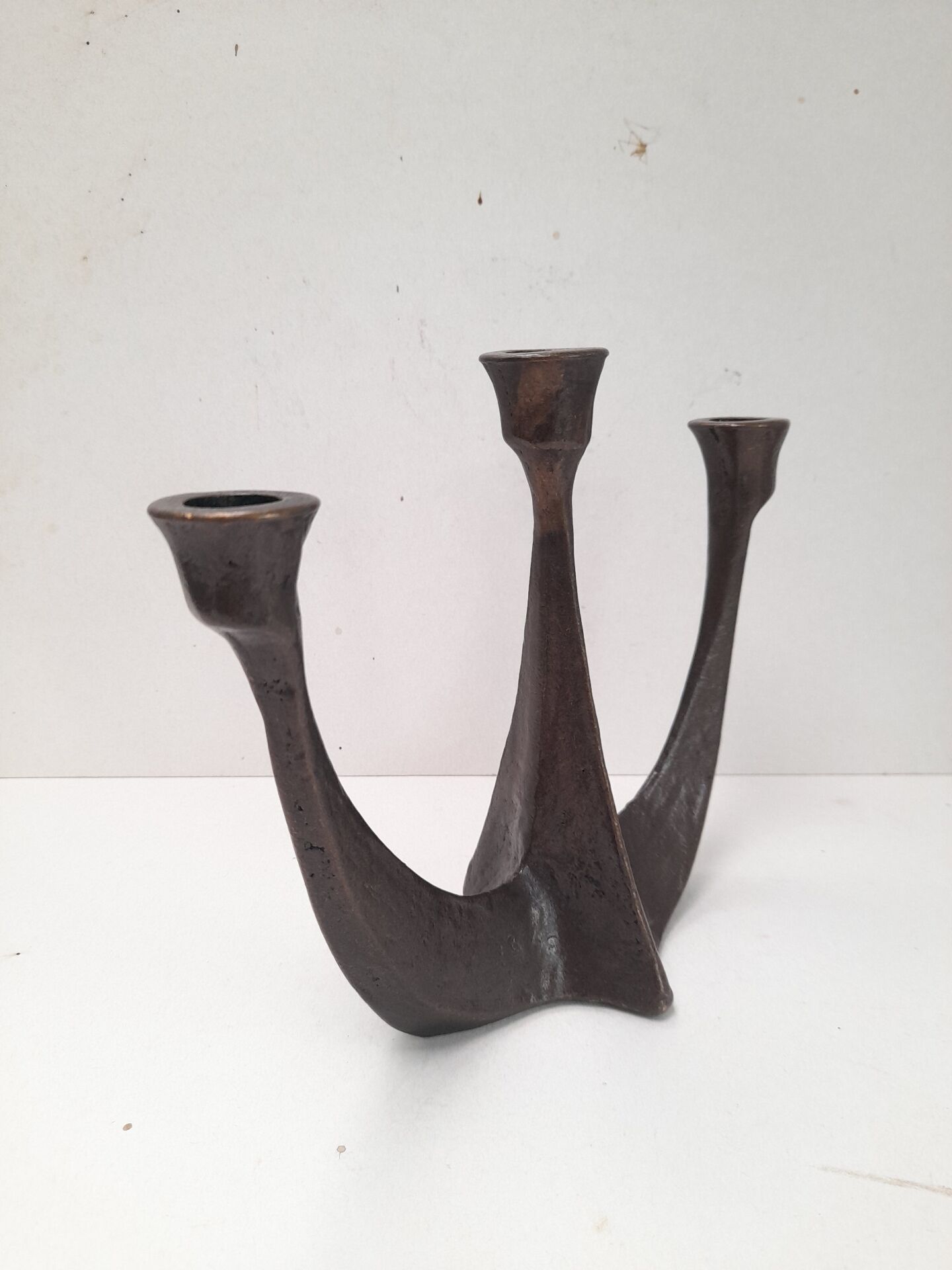 Bougeoir brutaliste en bronze Horst Dalbeck