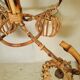 Vintage rattan chandelier 60s 4 branches