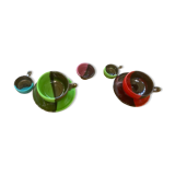 Breakfast service, two-tone glazed ceramic, vintage 1950