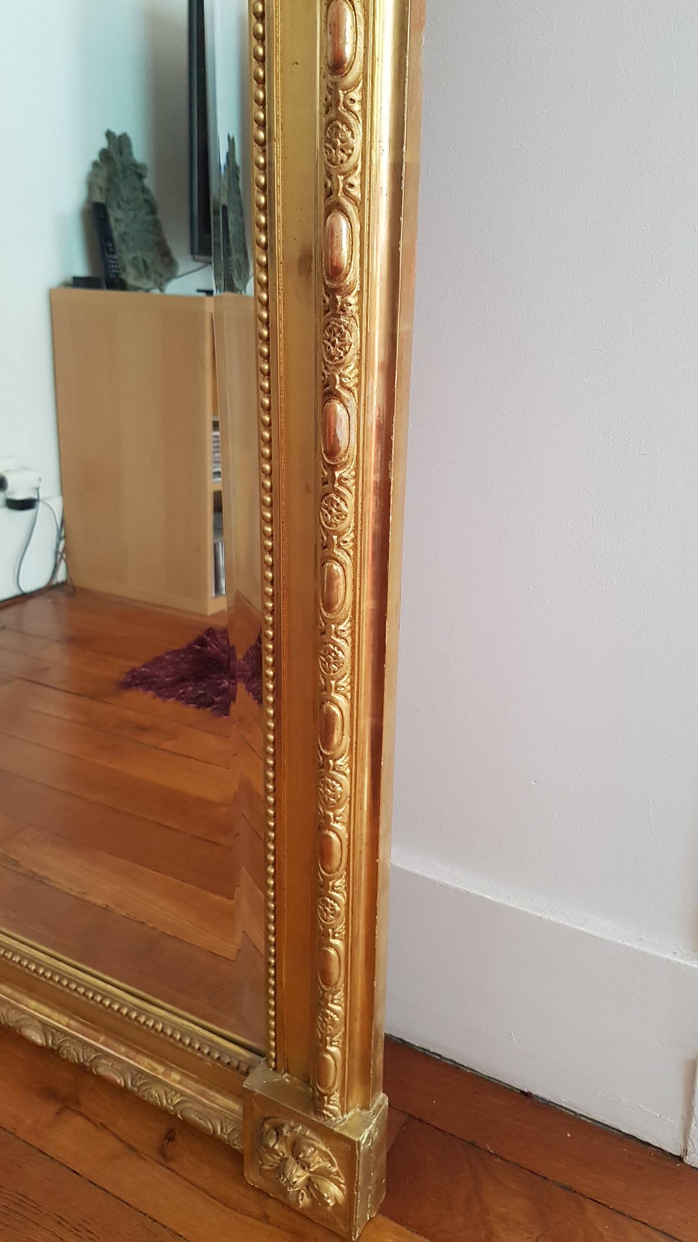 Gilded mirror Louis XVI style 175X93