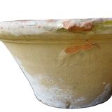 Bol à confit français ancien à glaçure jaune, tian