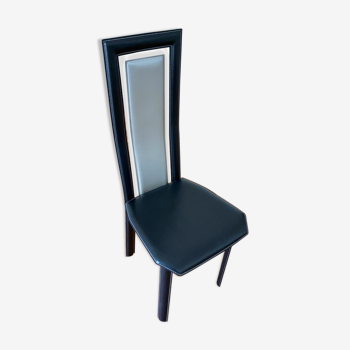 Chaise en cuir bicolore, fabrication italienne