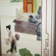 Vintage folding screen in hard stone
